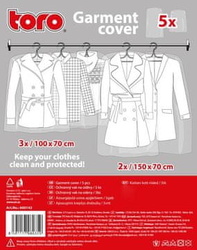 Toro ZAŠČITNA VREČKA ZA OBLAČILA, 3 KOSI 70X100CM, 2 KOSA 70X150CM