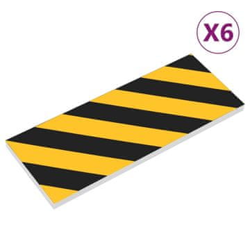 Vidaxl Stenska zaščita 6 kosov rumena in črna 50x10x2 cm EVA pena