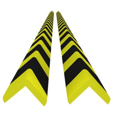Vidaxl Kotna zaščita 2 kosa rumena in črna 4,5x4,5x104 cm PU