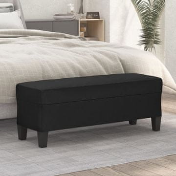 Vidaxl vidaXL Klop, črna, 100x35x41 cm, oblazinjena z umetnim usnjem