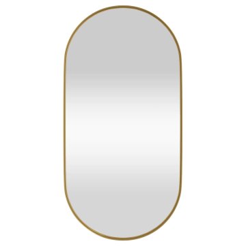 Vidaxl Stensko ogledalo zlato 20x40 cm ovalno