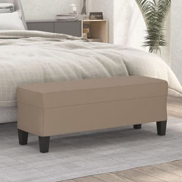 Vidaxl vidaXL Klop, Cappuccino, 100x35x41 cm, oblazinjena z umetnim usnjem