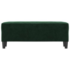 Vidaxl vidaXL Klop temno zelene barve 100x35x41 cm oblazinjena z žametom