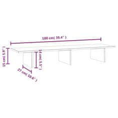 shumee Stojalo za zaslon 100x27x15 cm trdna borovina