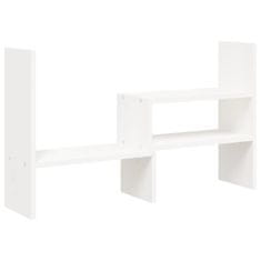 Vidaxl Stojalo za zaslon bele barve (39-72)x17x43 cm trdna borovina