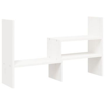 Vidaxl Stojalo za zaslon bele barve (39-72)x17x43 cm trdna borovina