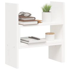 Vidaxl Stojalo za zaslon bele barve (39-72)x17x43 cm trdna borovina