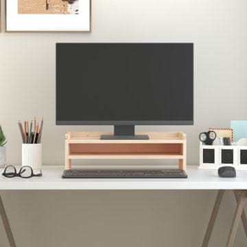 Vidaxl vidaXL Stojalo za monitor, 50 x 24 x 16 cm, masivni borov les