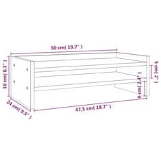 shumee Stojalo za zaslon medeno rjavo 50x24x16 cm trdna borovina