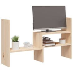 Vidaxl Stojalo za zaslon (39-72)x17x43 cm trdna borovina