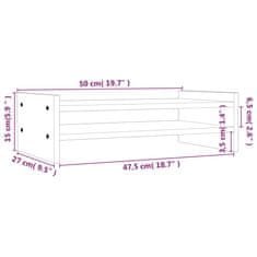 shumee Stojalo za zaslon sivo 50x27x15 cm trdna borovina