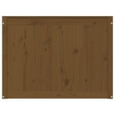 Vidaxl Zaboj za perilo medeno rjav 88,5x44x66 cm trdna borovina