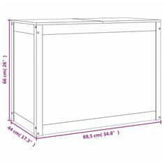 Vidaxl Zaboj za perilo medeno rjav 88,5x44x66 cm trdna borovina