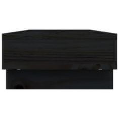 Vidaxl Stojalo za zaslon črno 60x27x14 cm trdna borovina