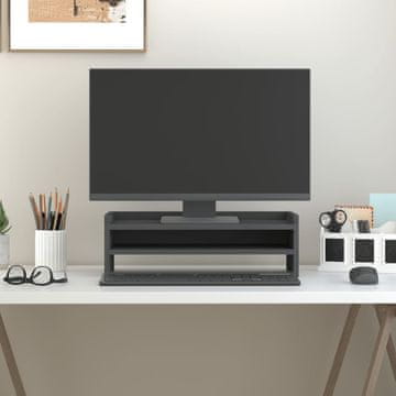 Vidaxl vidaXL Stojalo za monitor sivo 50x24x16 cm masivni borov les