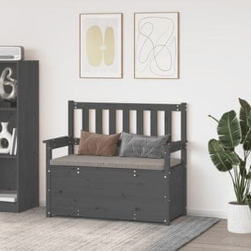 Vidaxl vidaXL Klop siva 112,5x51,5x96,5 cm masivni borov les
