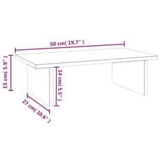 Vidaxl Stojalo za zaslon sivo 50x27x15 cm trdna borovina