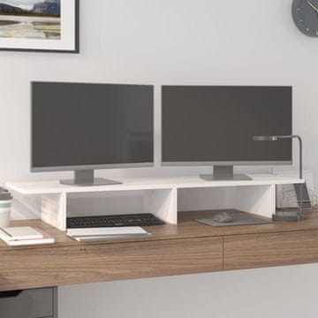 Vidaxl vidaXL Stojalo za monitor belo 100x27x15 cm masivni borov les