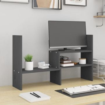 Vidaxl vidaXL Stojalo za monitor sivo (39-72) x 17 x 43 cm borovina