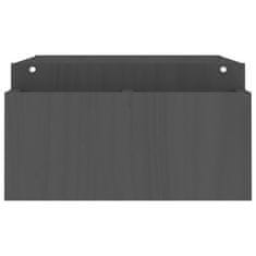 Vidaxl Stojalo za zaslon sivo 100x27,5x15 cm trdna borovina