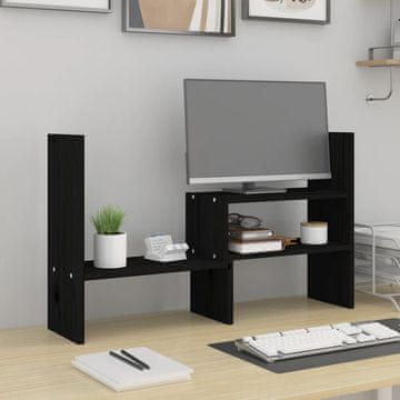 Vidaxl vidaXL Stojalo za monitor črno (39-72) x 17 x 43 cm borov les