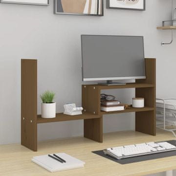 Vidaxl vidaXL Stojalo za monitor medeno rjave barve (39-72) x 17 x 43 cm borovina