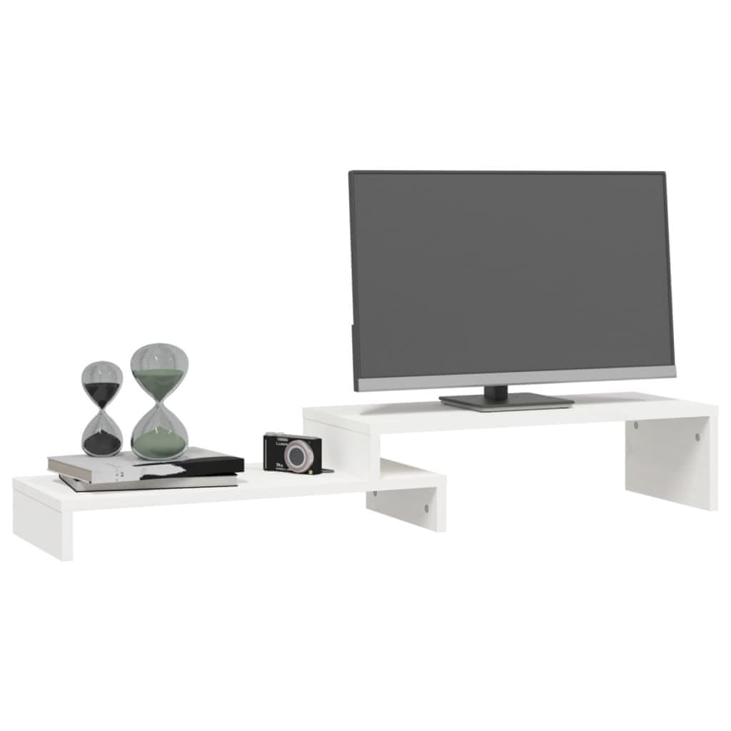 furnicato Weiß 60x24x10,5 cm Massivholz Kiefer Monitorständer
