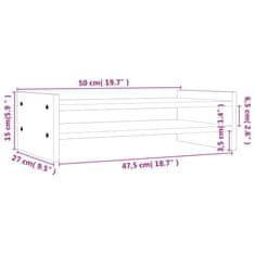 Vidaxl Stojalo za zaslon medeno rjavo 50x27x15 cm trdna borovina