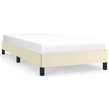 Vidaxl Posteljni okvir krem 90x200 cm umetno usnje