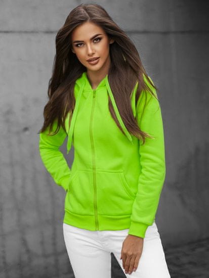 Ozonee Ženski pulover Lismore s kapuco II neon zelena
