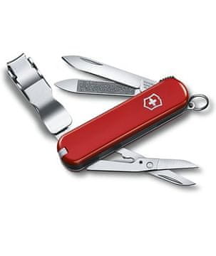 shumee Victorinox žepni nož s sponkami za nohte, 8 funkcij, kompakten, rdeč