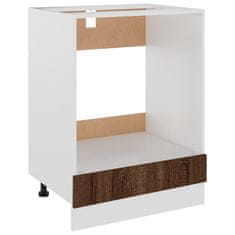 Vidaxl Omarica za pečico rjav hrast 60x46x81,5 cm inženirski les