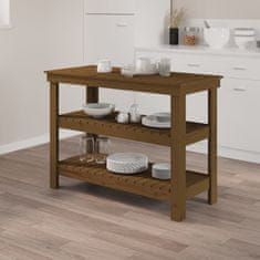 Vidaxl Delovna miza medeno rjava 110,5x50x80 cm trdna borovina
