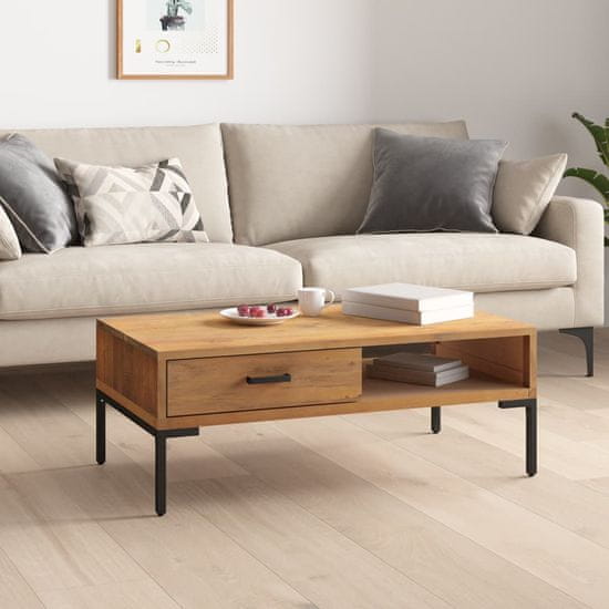 Vidaxl Klubska mizica 90x50x35 cm trdna reciklirana borovina