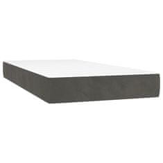 Greatstore Box spring postelja z vzmetnico temno siv 90x190 cm žamet