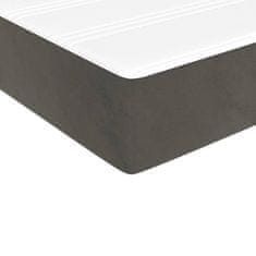 Vidaxl Vzmetnica z žepkasto vzmetjo temno siva 80x200x20 cm žamet