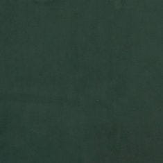 Vidaxl Vzmetnica z žepkasto vzmetjo temno zelena 140x190x20 cm žamet