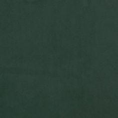 Vidaxl Vzmetnica z žepkasto vzmetjo temno zelena 90x200x20 cm žamet