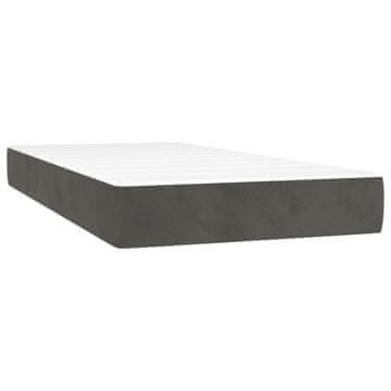 Vidaxl Otroška vzmetnica z žepkasto vzmetjo temno siva 80x160 cm žamet
