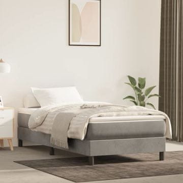 Vidaxl vidaXL Vzmetnica z žepkastimi vzmetmi svetlo siva 90x200x20 cm žamet