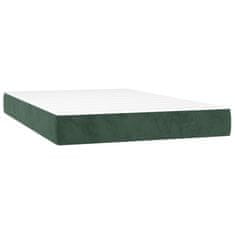 Vidaxl Box spring postelja z vzmetnico LED tem. zelena 120x200cm žamet