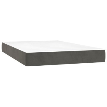 Vidaxl Vzmetnica z žepkasto vzmetjo temno siva 120x220x20 cm žamet