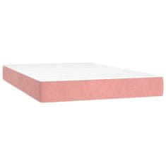 Vidaxl Vzmetnica z žepkasto vzmetjo roza 120x200x20 cm žamet