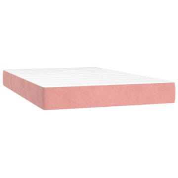 Vidaxl Vzmetnica z žepkasto vzmetjo roza 120x200x20 cm žamet