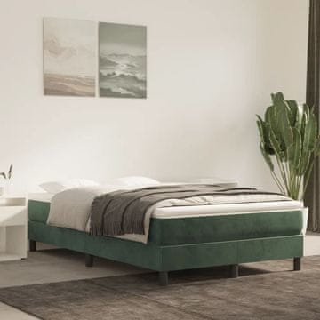 Vidaxl vidaXL Vzmetnica z žepkastimi vzmetmi temno zelena 120x200x20 cm žamet