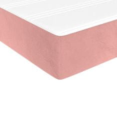 Greatstore Box spring postelja z vzmetnico roza 90x190 cm žamet
