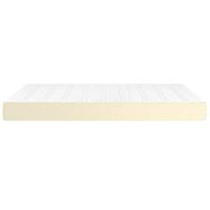 Vidaxl Vzmetnica z žepkasto vzmetjo krem 140x200x20 cm umetno usnje