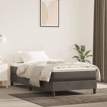 Vidaxl vidaXL Vzmetnica z žepkastimi vzmetmi temno siva 100x200x20 cm žamet
