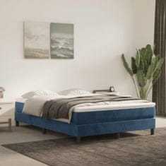 Vidaxl Vzmetnica z žepkasto vzmetjo temno modra 140x200x20 cm žamet