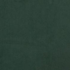 Vidaxl Vzmetnica z žepkasto vzmetjo temno zelena 180x200x20 cm žamet